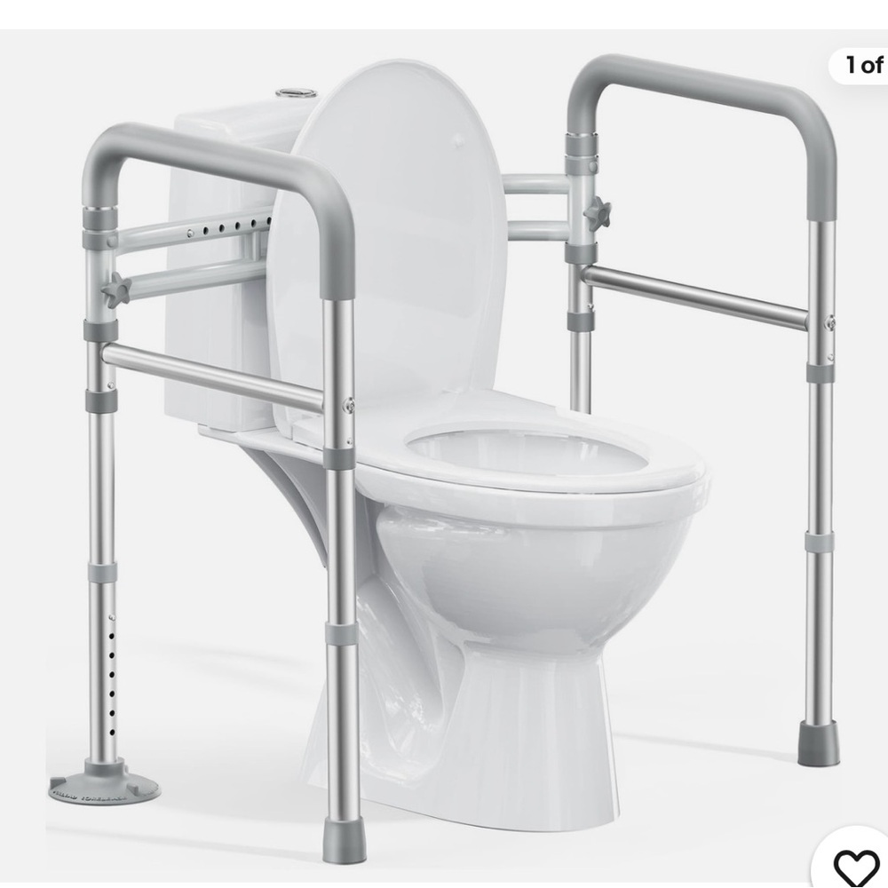 Homland Toilet Safety Rails for Seniors, Adjustable Height & Width 350lb Toilet